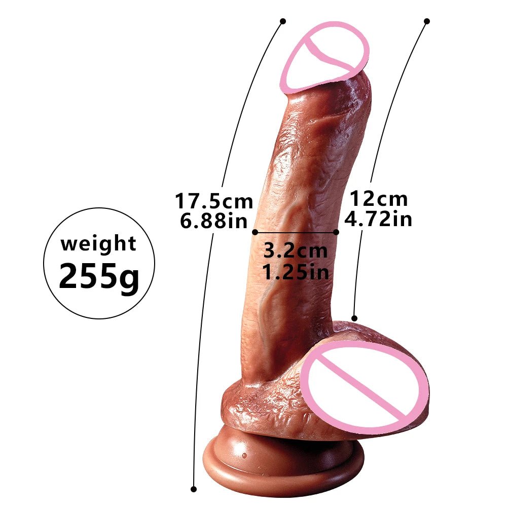 Super Long Skin Medical Silicone Realistic Toy for Pleasure
