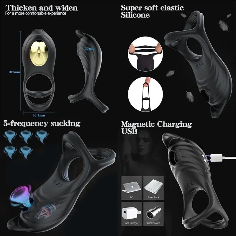 Metal Slug Signet Ring Pleasure Device For Men - Enhance Enjoyment