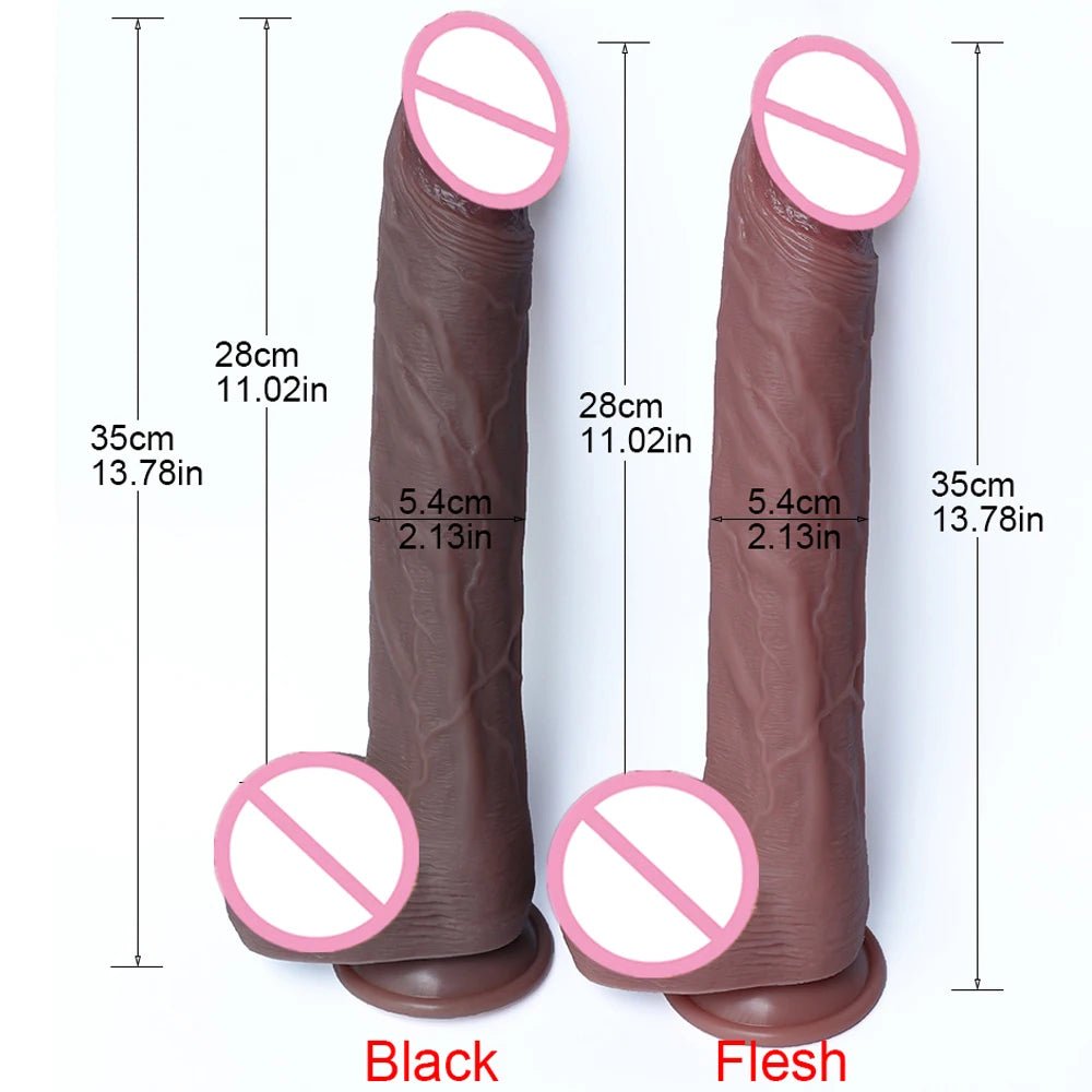 35CM Realistic Silicone Toy Black Large Pleasure Tool