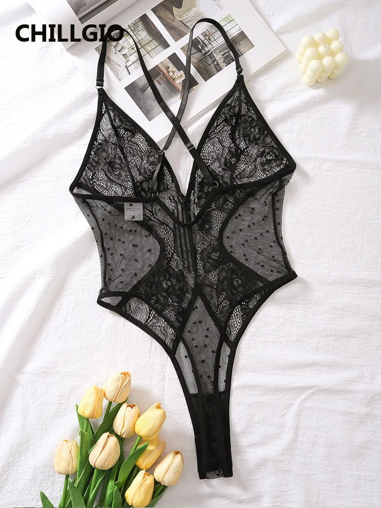 CHILLGIO Women Sexy Cross Spaghetti Straps Bodysuits