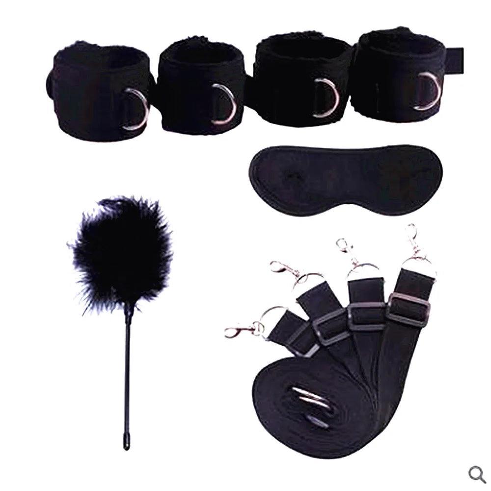BDSM Restraint Adult Sex Toys Leather Plush 5 Piece Sets
