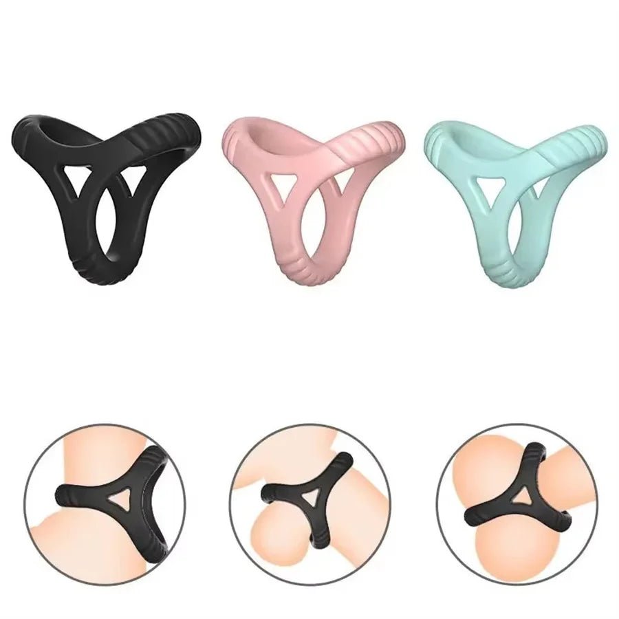 3 Holes Reusable Semen Lock Ring For Males Comfort