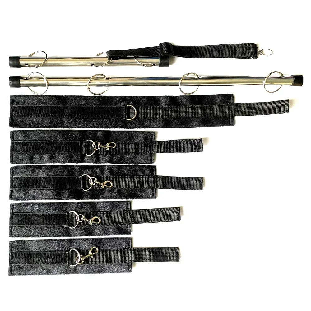 BDSM Bondage Kit Spreader Bar Handcuffs Fetish Set