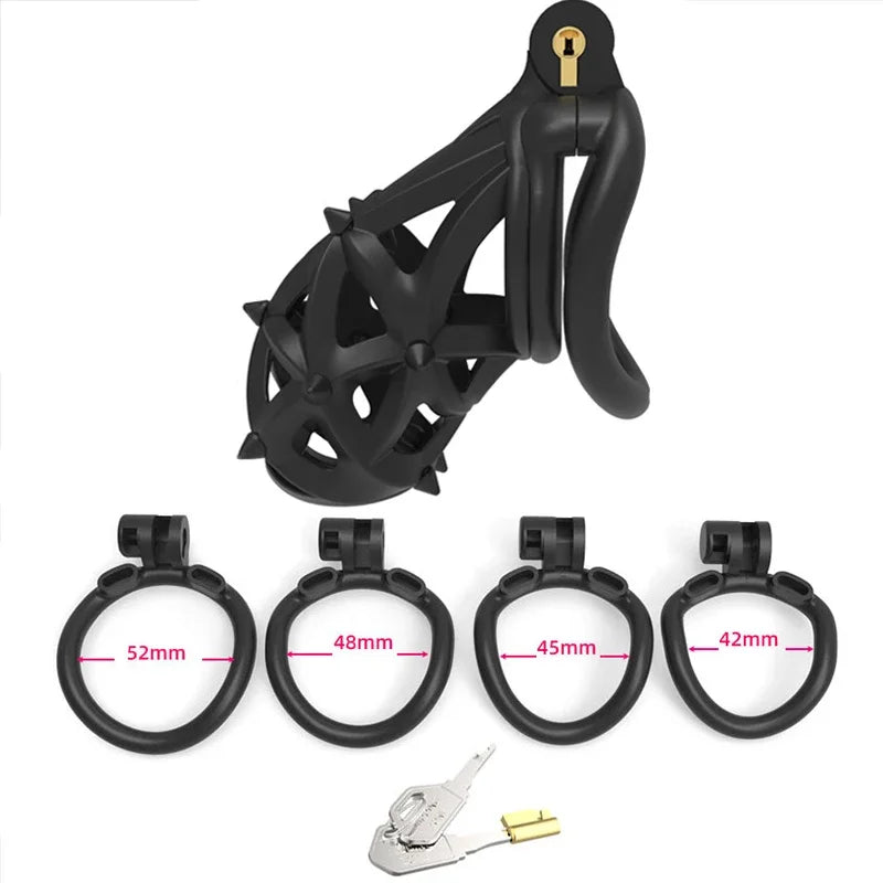 Ring Lock Bondage Slave Pink Chastity Cage Set Realistic