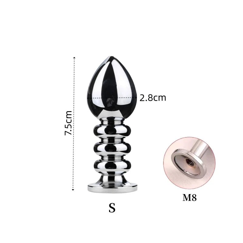 25cm Mini Elegant Metal Plug with Charming Small Tail Toy