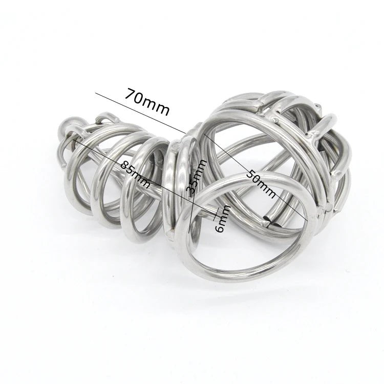 Metal Male Stainless Steel Cage Device Chastity Ring