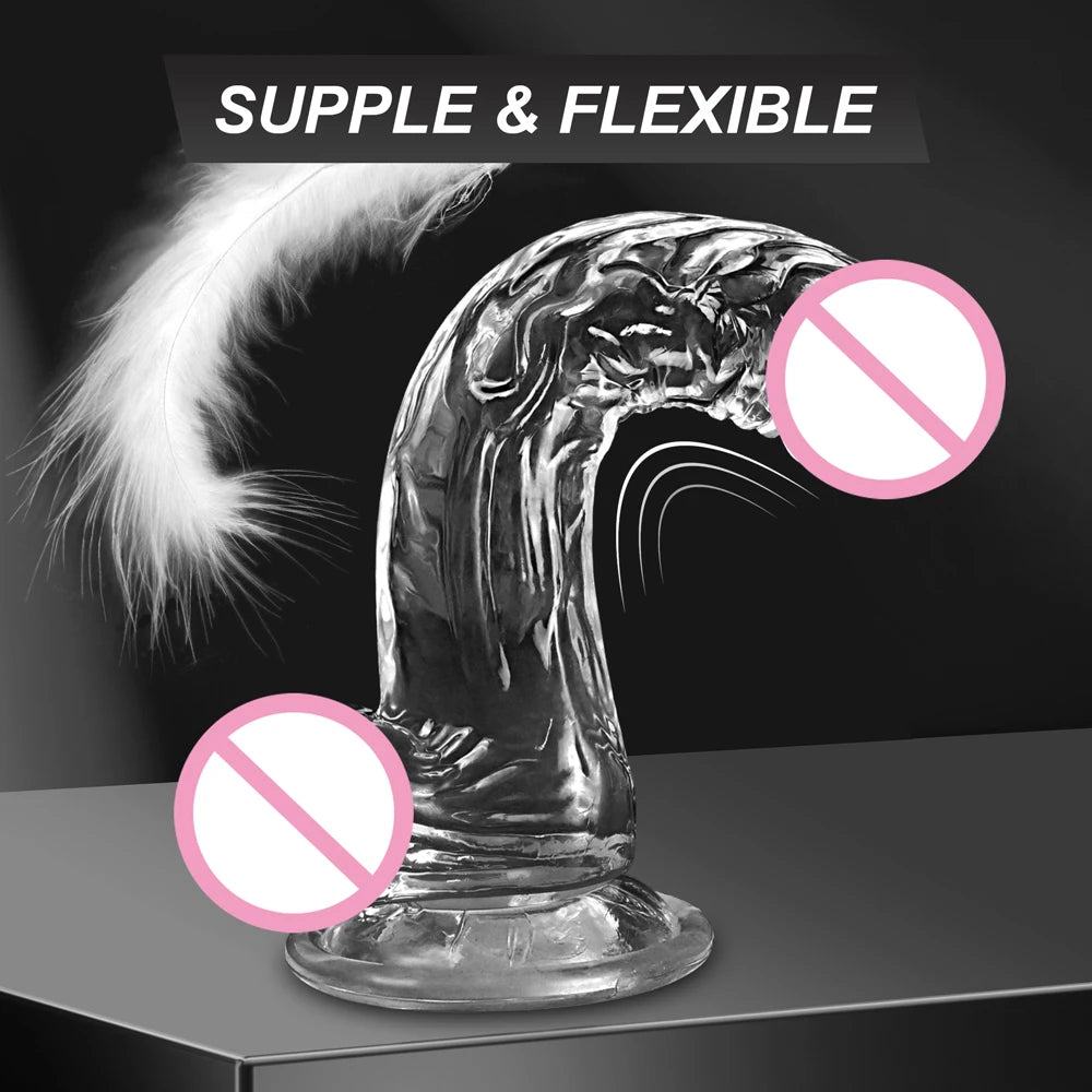 3 Sizes Transparent Soft Jelly Realistic Toys for Pleasure