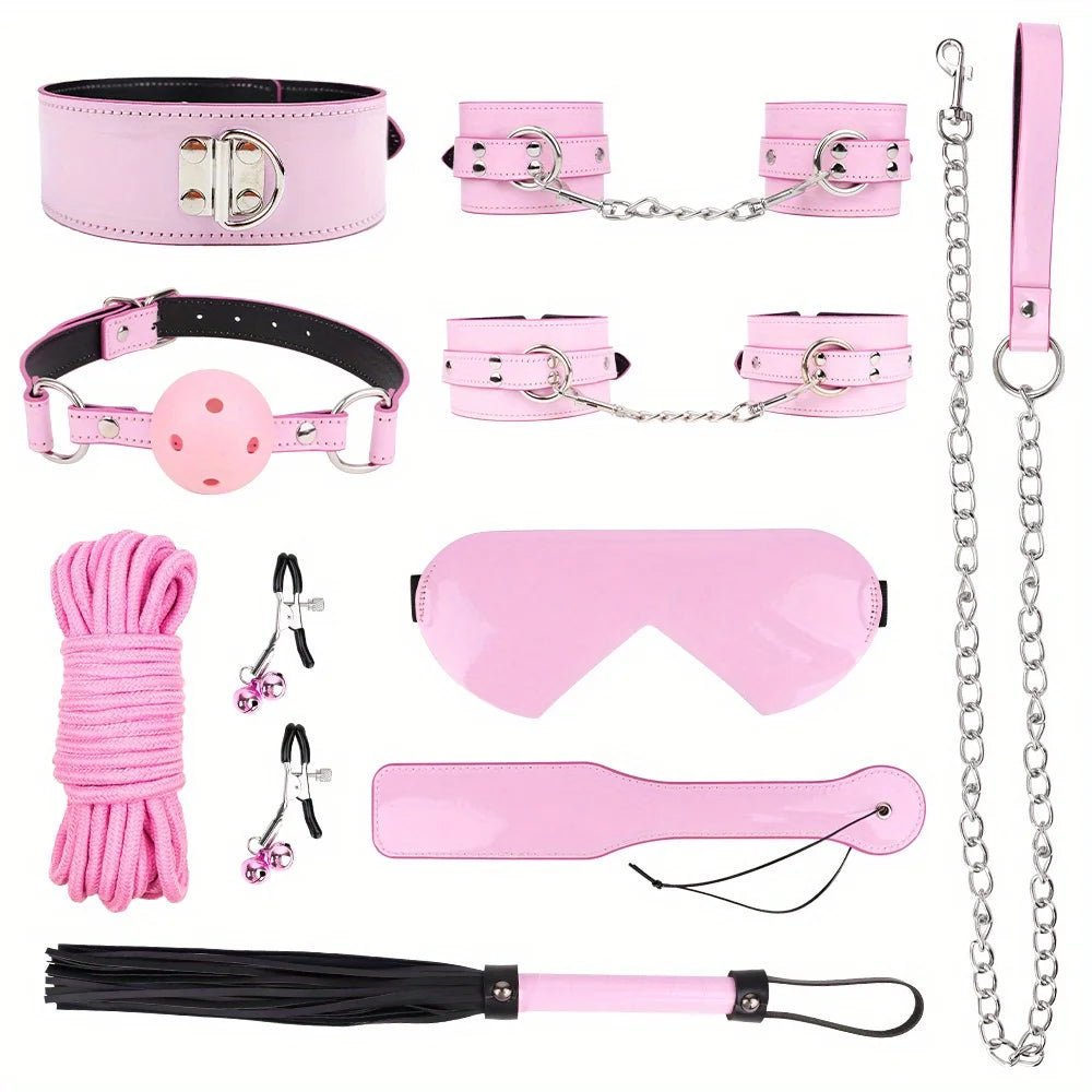 9PCS Flirting Bondage Kit for Couples and Women Pleasure