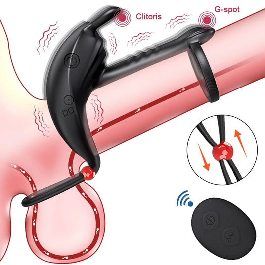 Adjustable Buckle Vibrating Ring for Couples Pleasure Toy