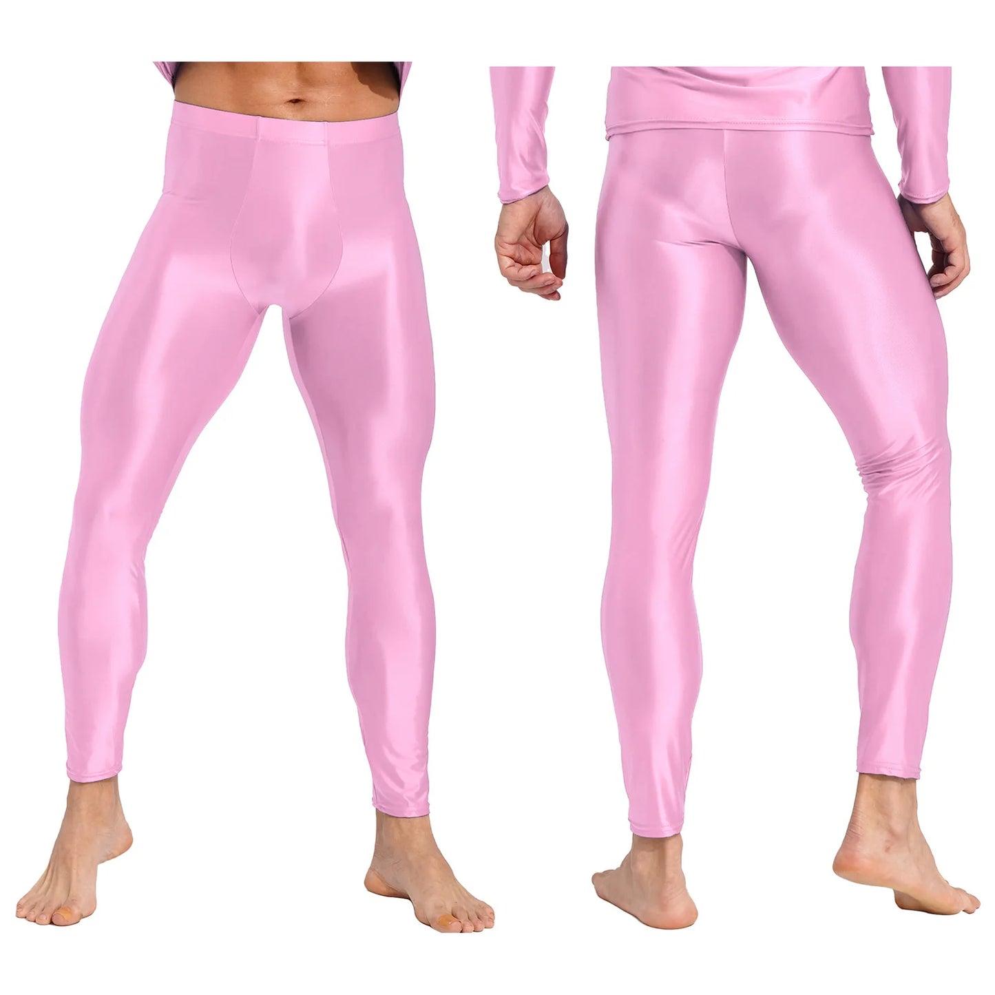 Men Stretchy Stockings Oil Shiny Sexy Fitness Leggings