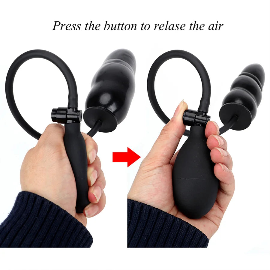 Inflatable Plug With Pump Dilator Prostate Massager Tool
