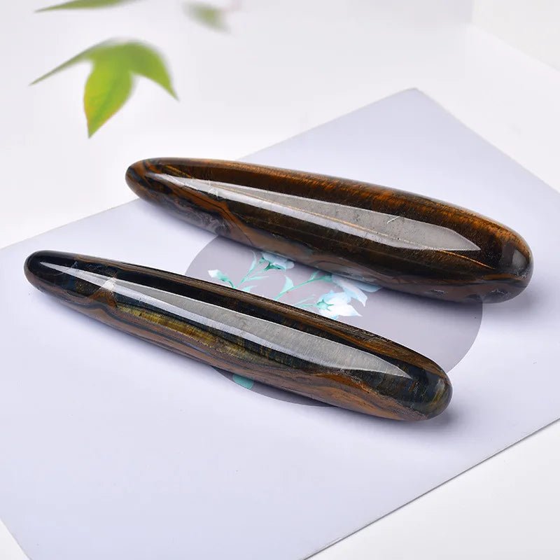 18cm Tiger Eye Yoni Massage Wand Natural Crystal Tool for Wellness