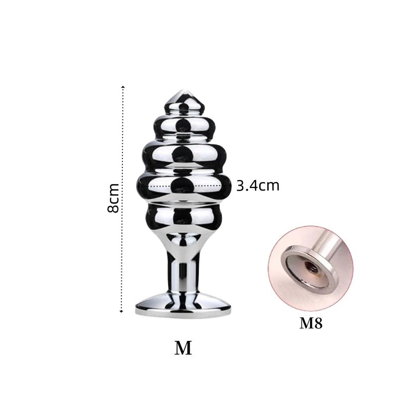 25cm Mini Elegant Metal Plug with Charming Small Tail Toy