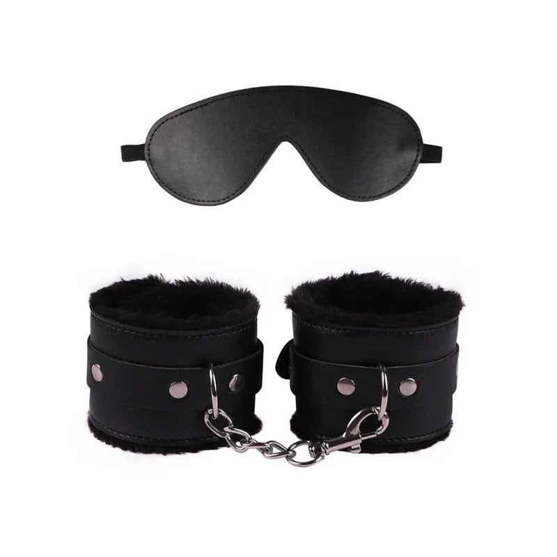 Bondage Equipment Erotic Handcuffs With Blindfold BDSM Kit