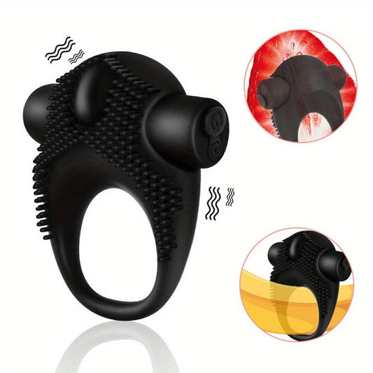 Men's Silicone Bullet Vibrating Ring for Enhanced Erection