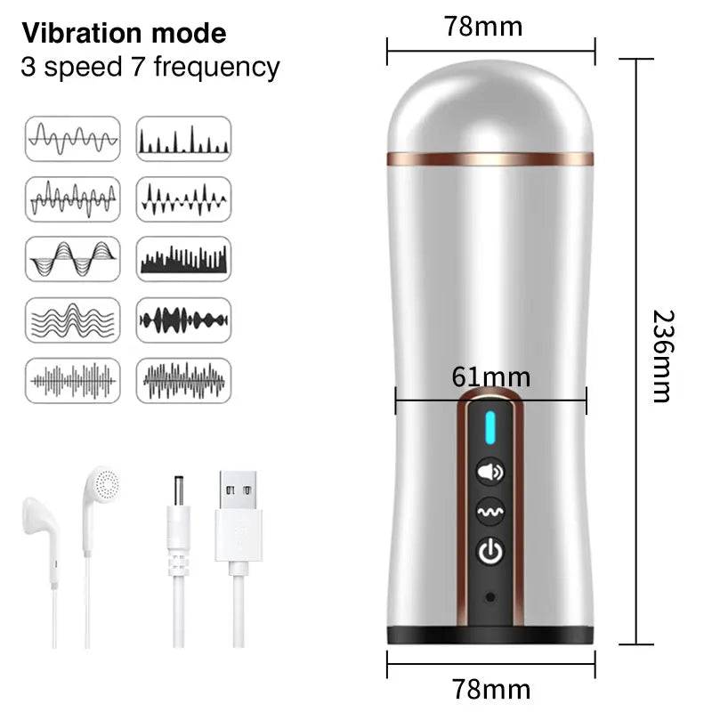 Automatic Male Cup With Powerful Vibration for Pleasure Device