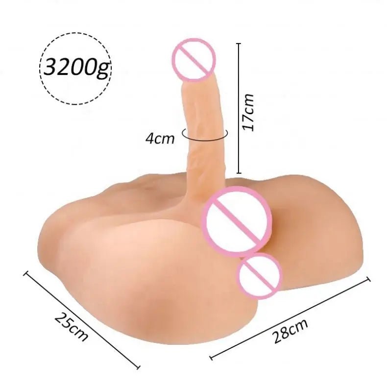 Half Body Shemale Doll Toy For Women Realistic Breasts