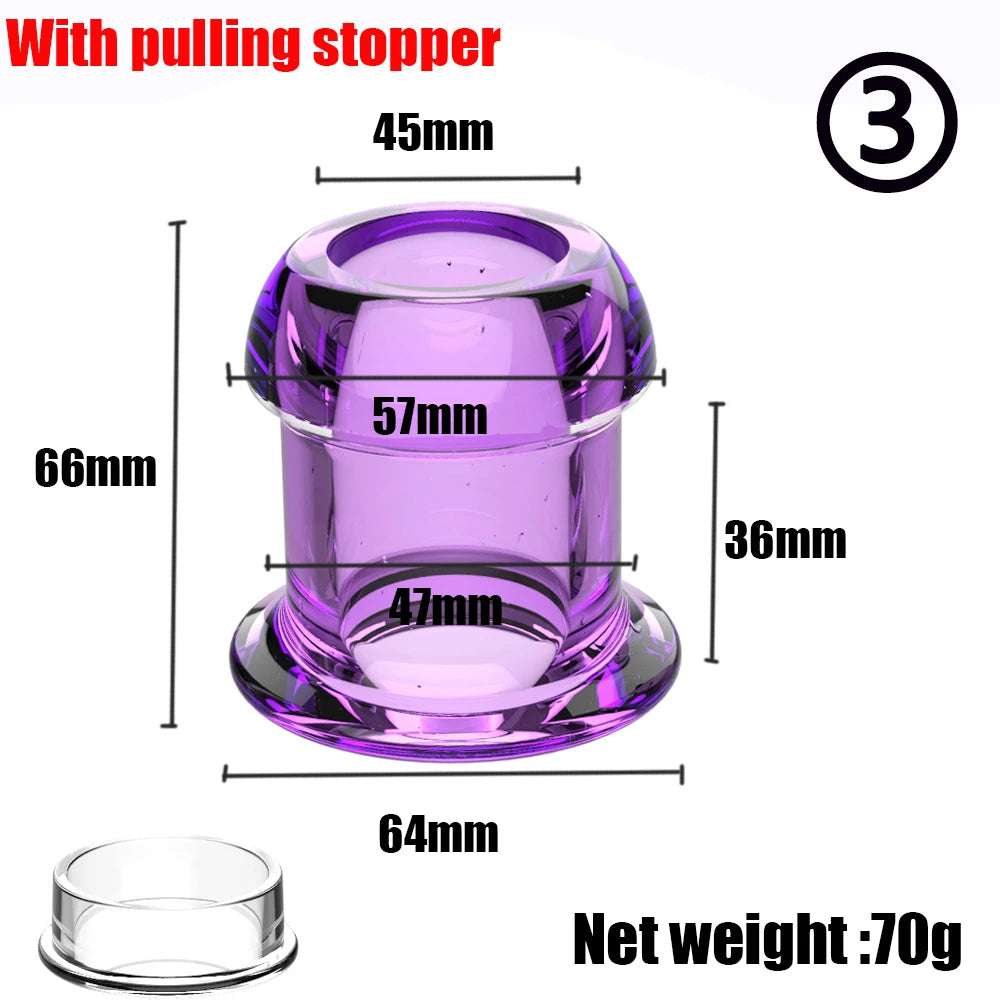 Hollow Anal Plug Silicone Butt Plugs with Stopper for Prostate Massage