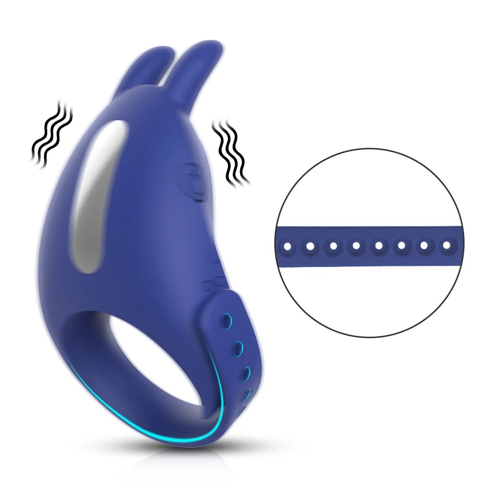Adjustable Buckle Vibrating Ring for Couples Pleasure Toy
