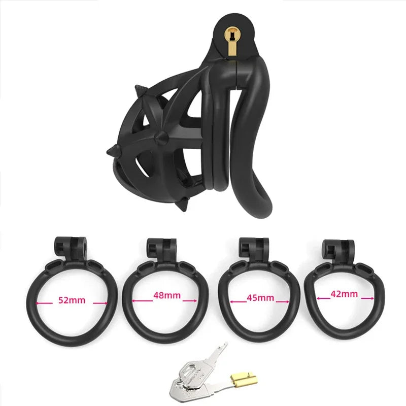 Ring Lock Bondage Slave Pink Chastity Cage Set Realistic