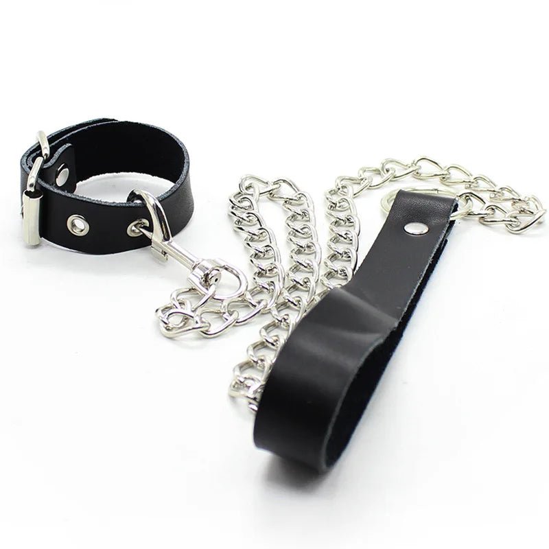Leather Penis Ring Fetish Bondage Scrotal Cuff BDSM Training