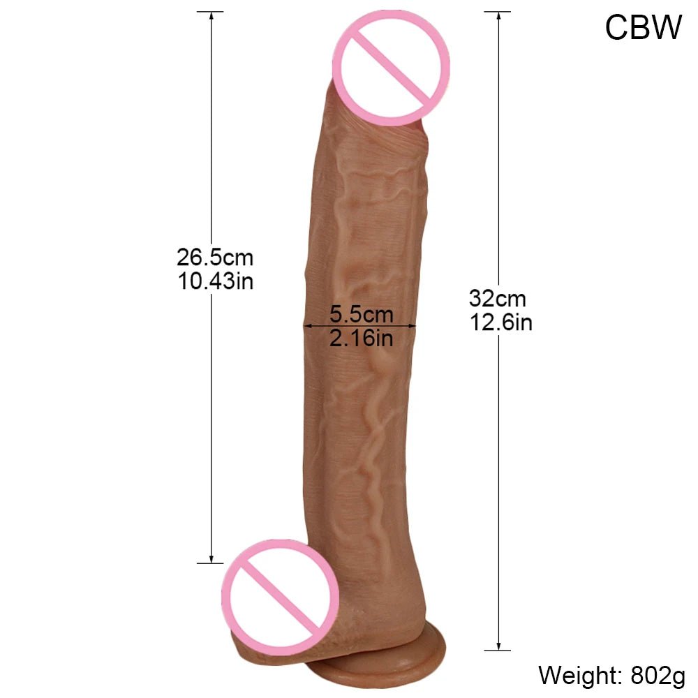 35CM Realistic Silicone Toy Black Large Pleasure Tool