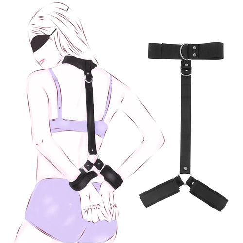 BDSM Back Handcuff Sex Toy Adjustable Couple Bondage Set