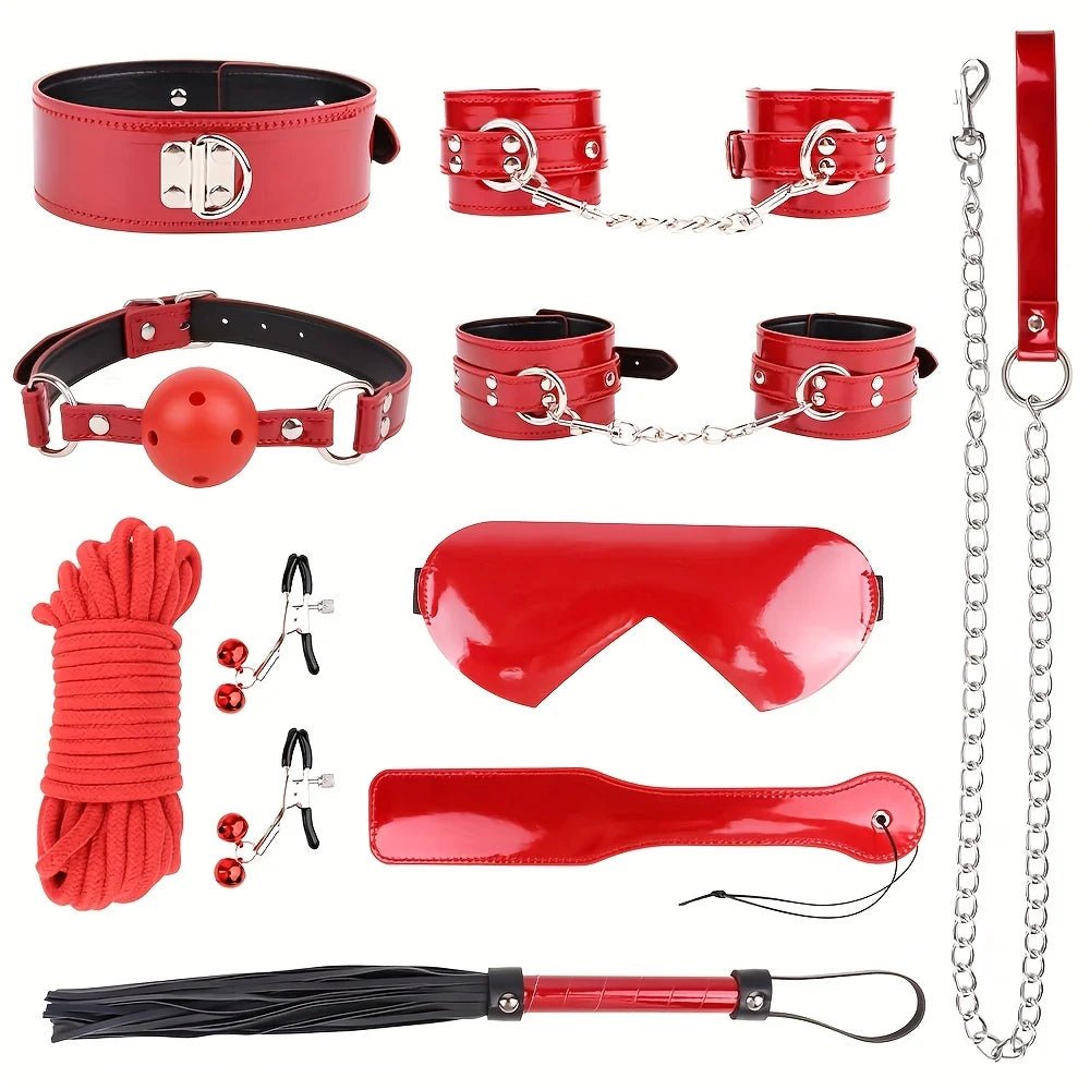 9PCS Flirting Bondage Kit for Couples and Women Pleasure