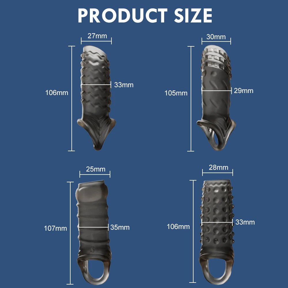 Reusable Delay Condom Sleeve for Men Adult Toys 55mm