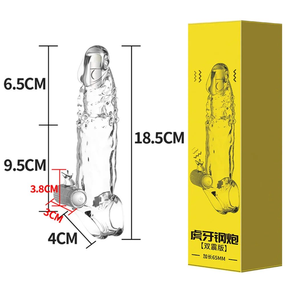 Vibrator For Men Delay Ejaculation Sleeve Extender Toy Device