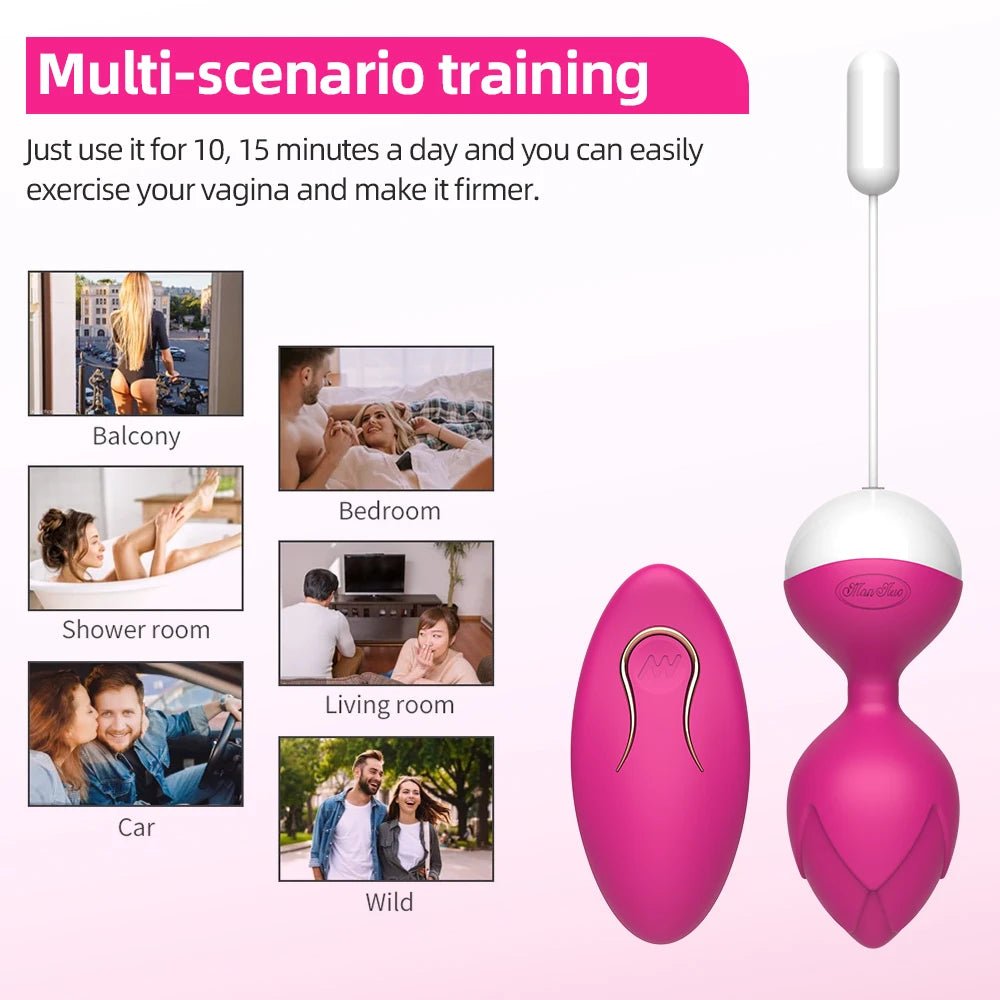Remote Control Kegel Ball Trainer Wireless 10 Speeds Vibrator Use