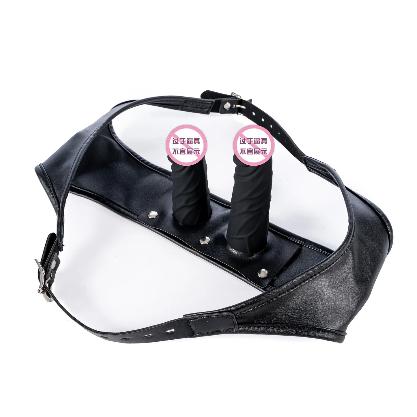 Detachable PU Leather Chastity Panties With Realistic Stimulator