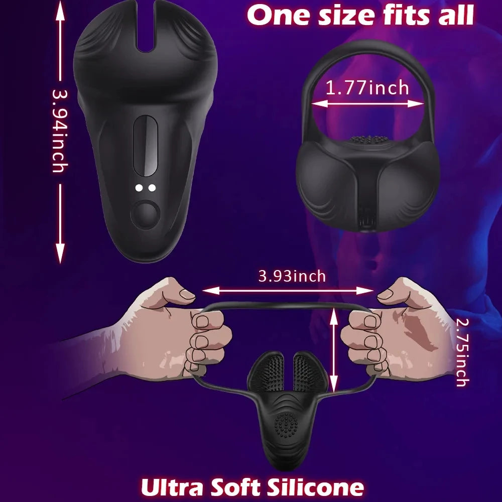 Vibrating Ring Testicle Massager Prostate Stimulator Device