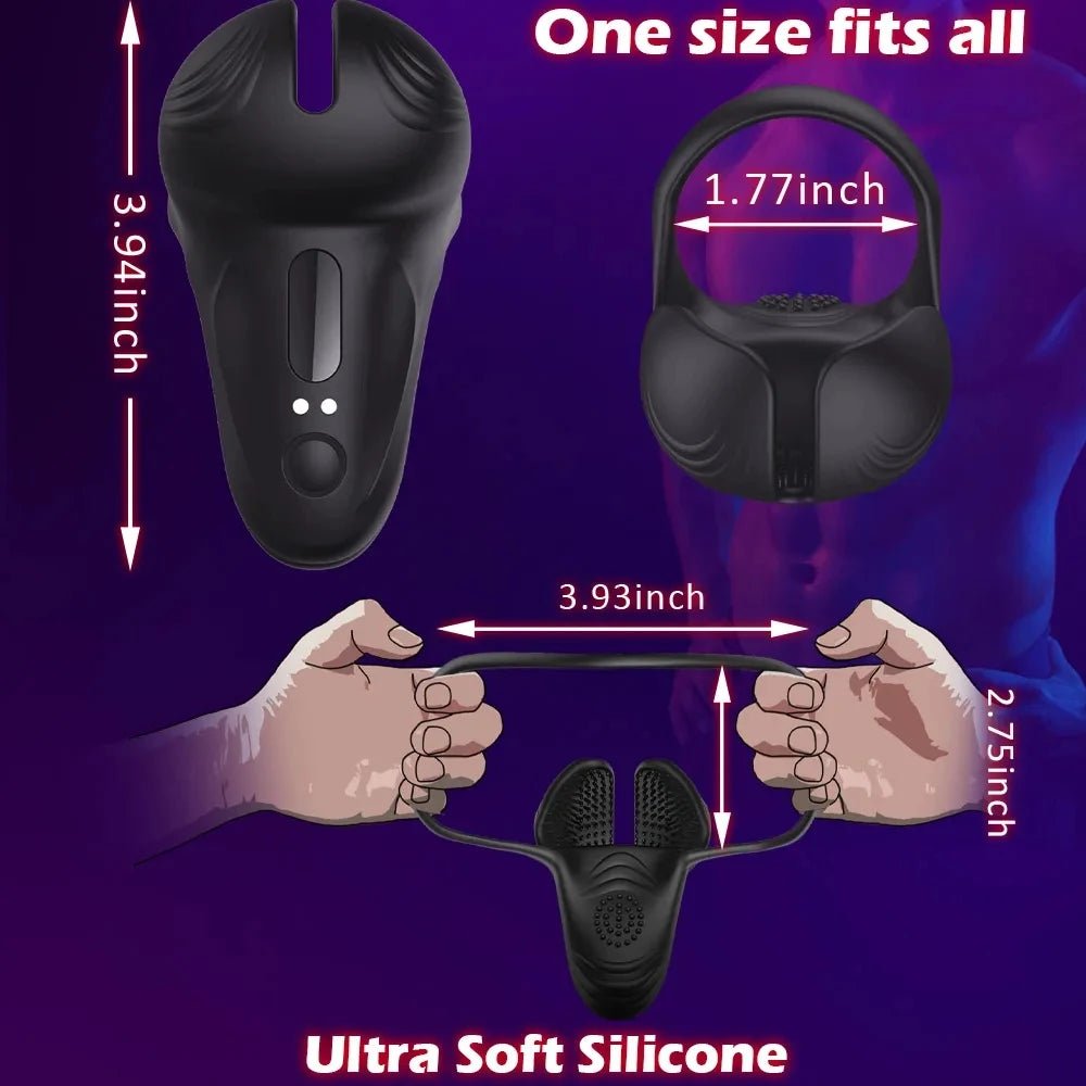 Vibrating Ring Testicle Massager Prostate Stimulator Device