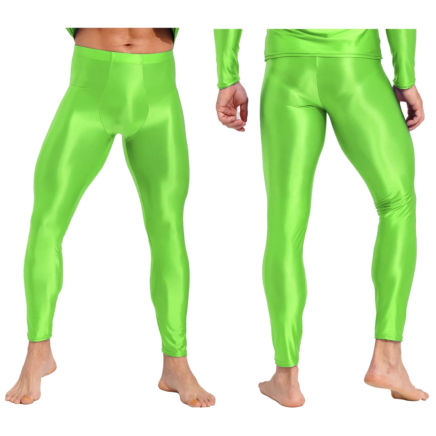 Men Stretchy Stockings Oil Shiny Sexy Fitness Leggings
