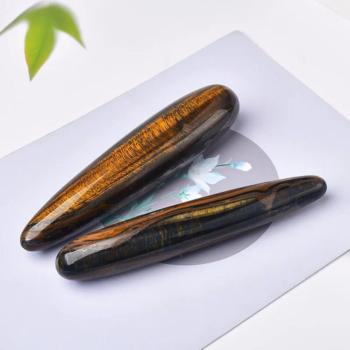 18cm Tiger Eye Yoni Massage Wand Natural Crystal Tool for Wellness