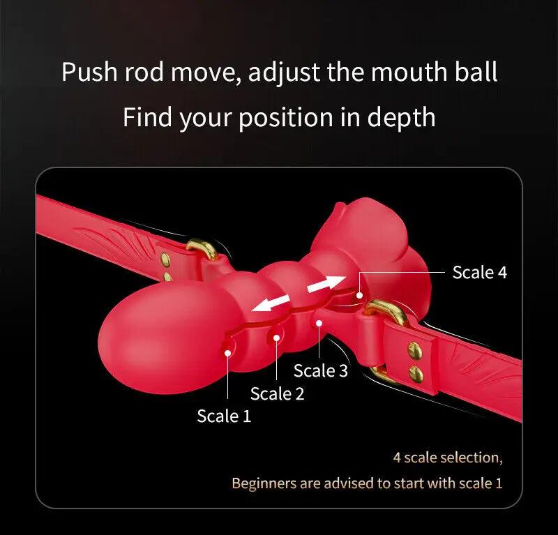 Silicone Rose Mouth Gag Extender Ball Oral Fixation Toy