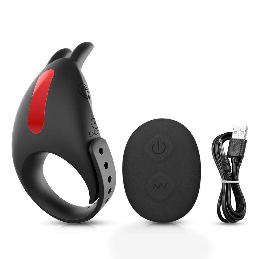 Adjustable Buckle Vibrating Ring for Couples Pleasure Toy