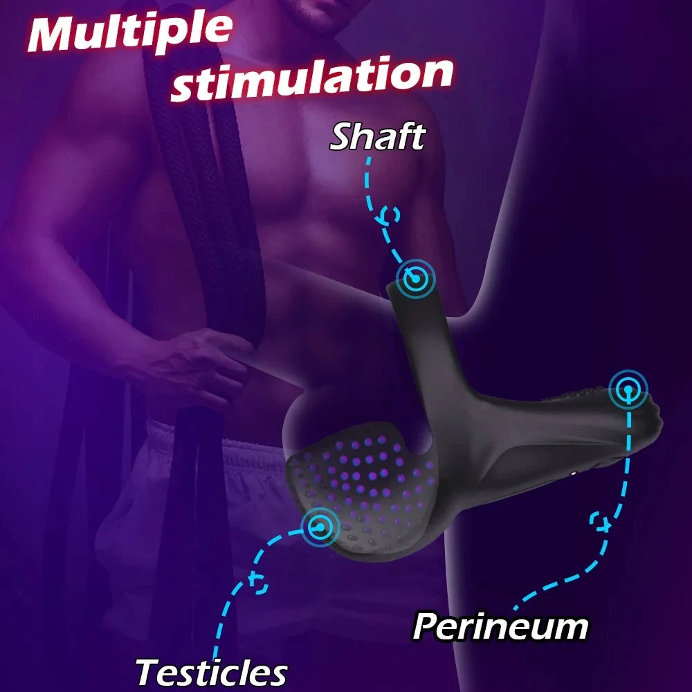 Vibrating Ring Testicle Massager Prostate Stimulator Device