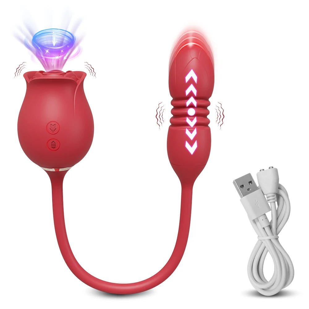Rose Sucking Thrusting Vibrator for Ultimate Pleasure Device