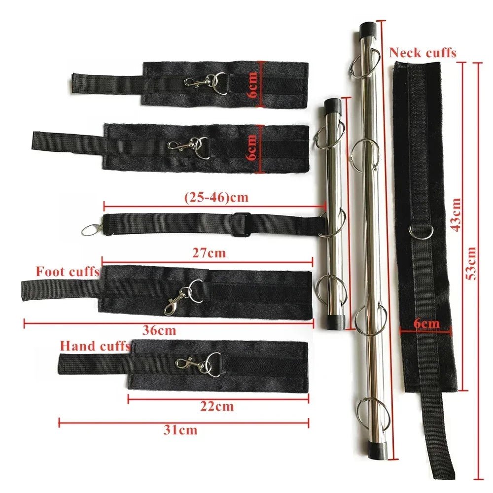 BDSM Bondage Kit Spreader Bar Handcuffs Fetish Set