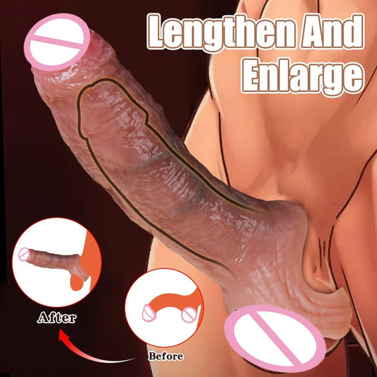 Men Extender Silicone Sleeve For Realistic Enlargement