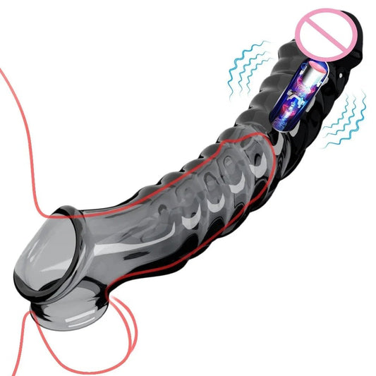 Sleeve Extensions Condom Male Enlargement Delay Vibrators
