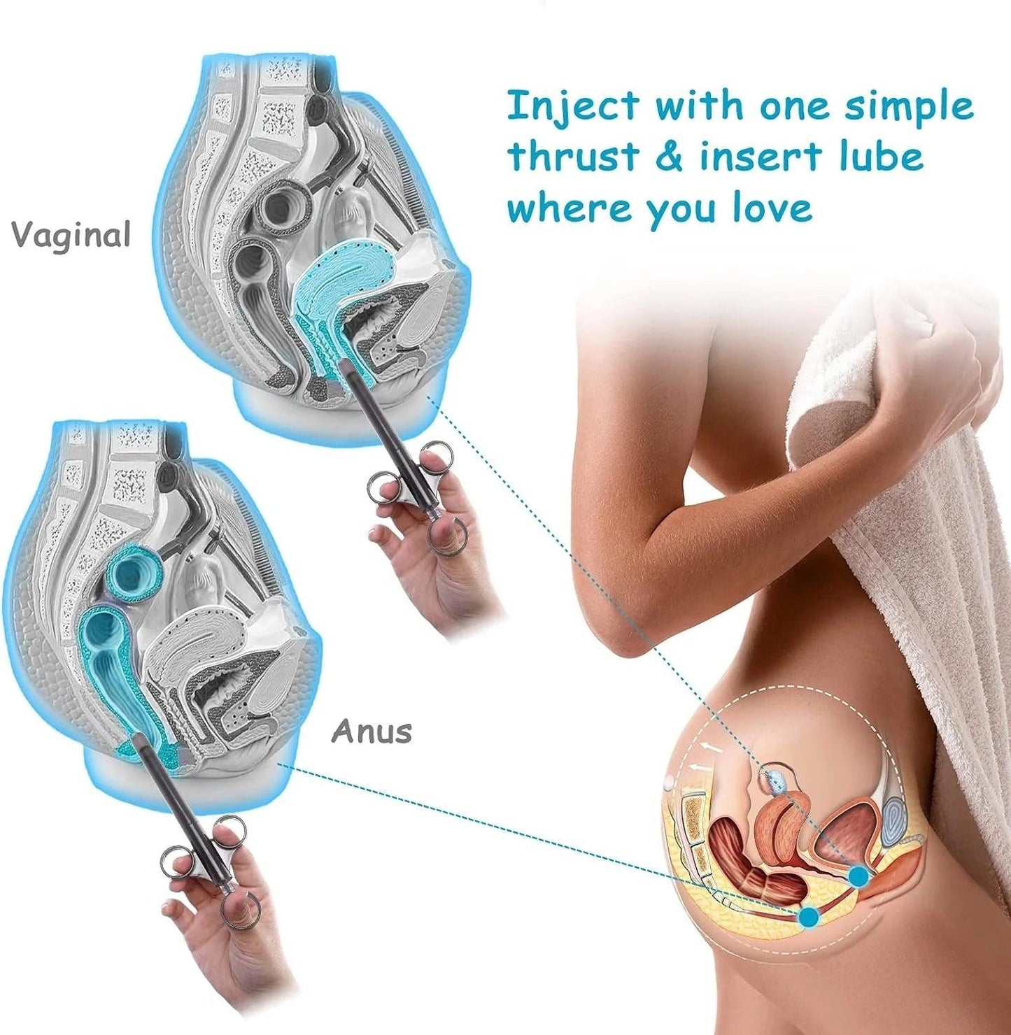 Enema Inject Oil Lubricant Applicator Lube Launcher Syringe