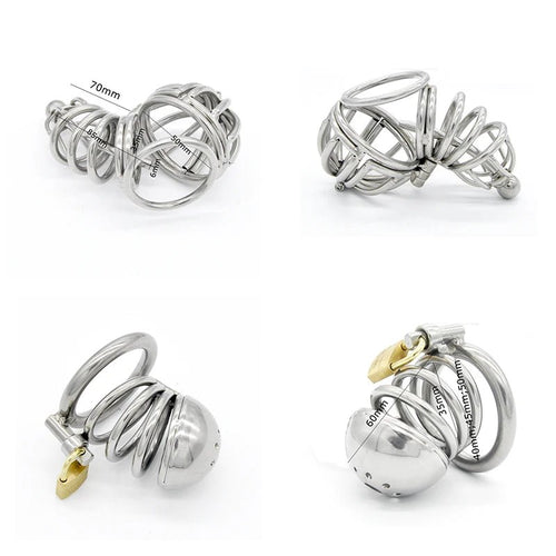 Metal Male Stainless Steel Cage Device Chastity Ring