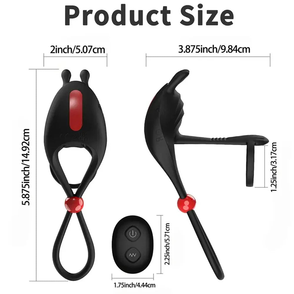 Adjustable Buckle Vibrating Ring for Couples Pleasure Toy
