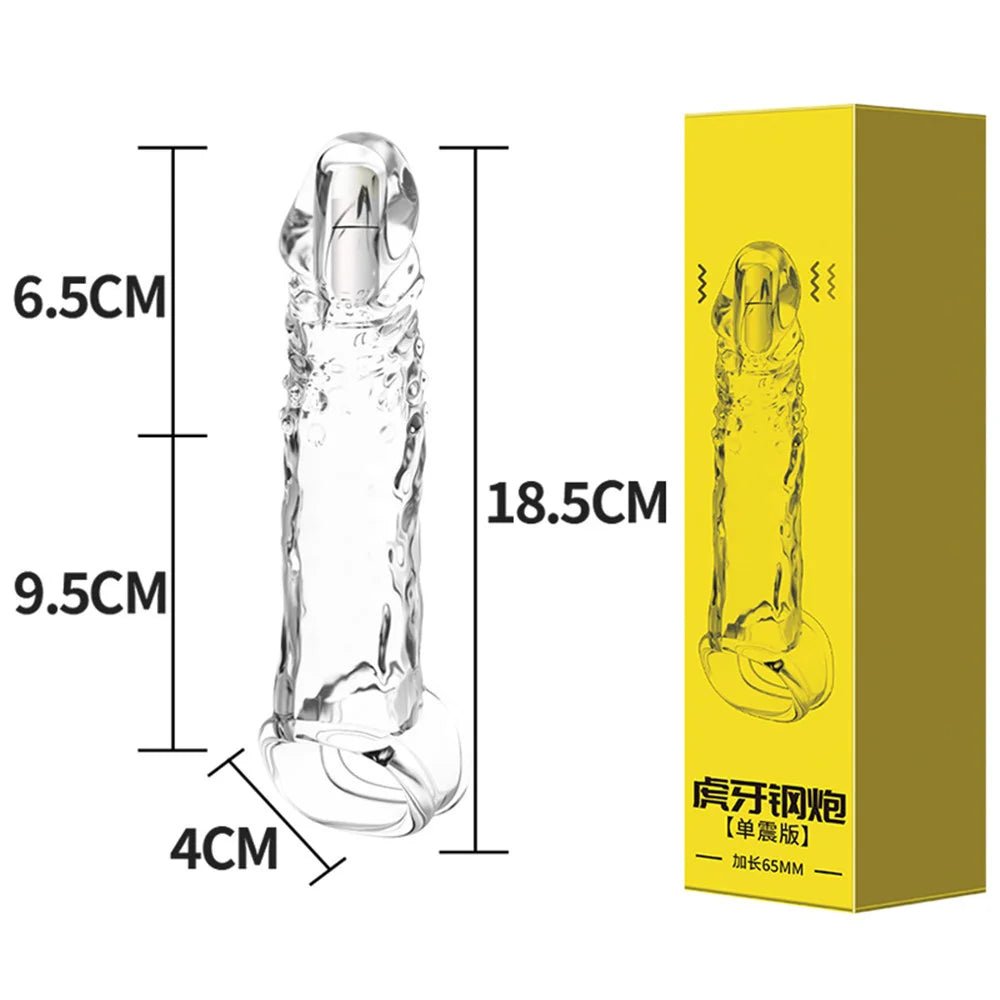 Vibrator For Men Delay Ejaculation Sleeve Extender Toy Device