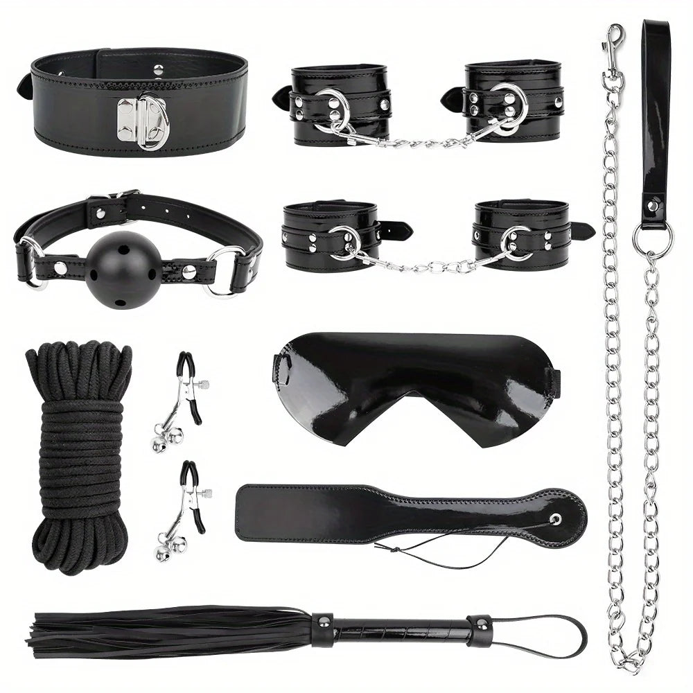 9PCS Flirting Bondage Kit for Couples and Women Pleasure