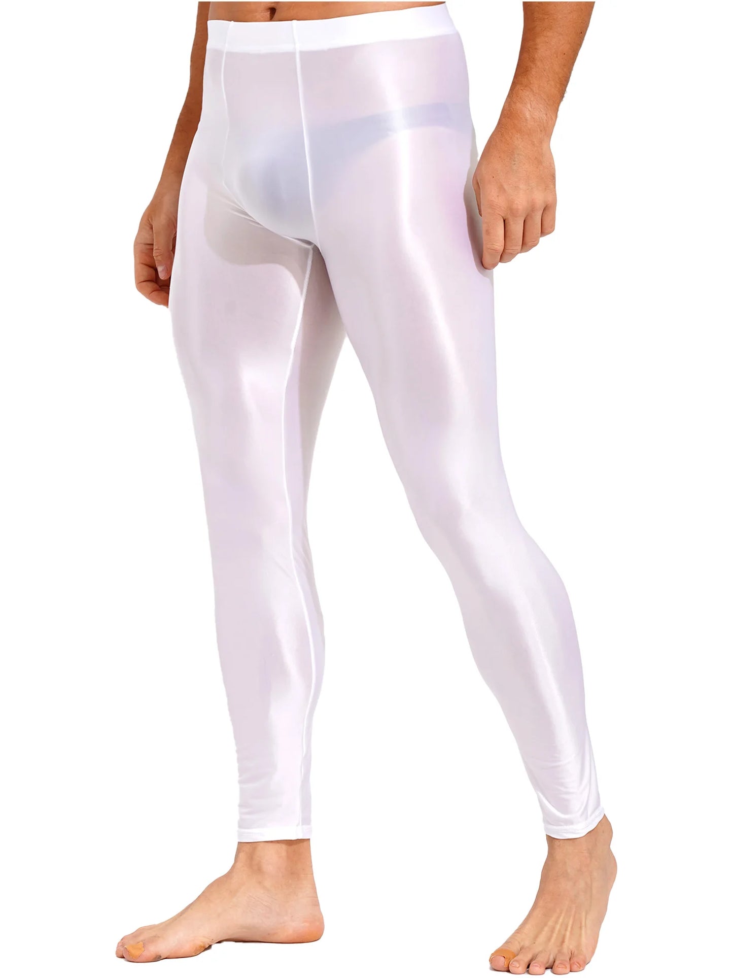 Men Stretchy Stockings Oil Shiny Sexy Fitness Leggings