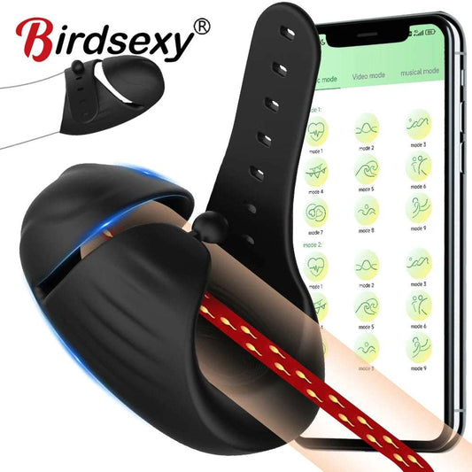 Male Masturbator Adjustable Penis Training Vibrator with APP Control Delay Ejaculation Cock Ring Glans Trainer Sex Toys for Men